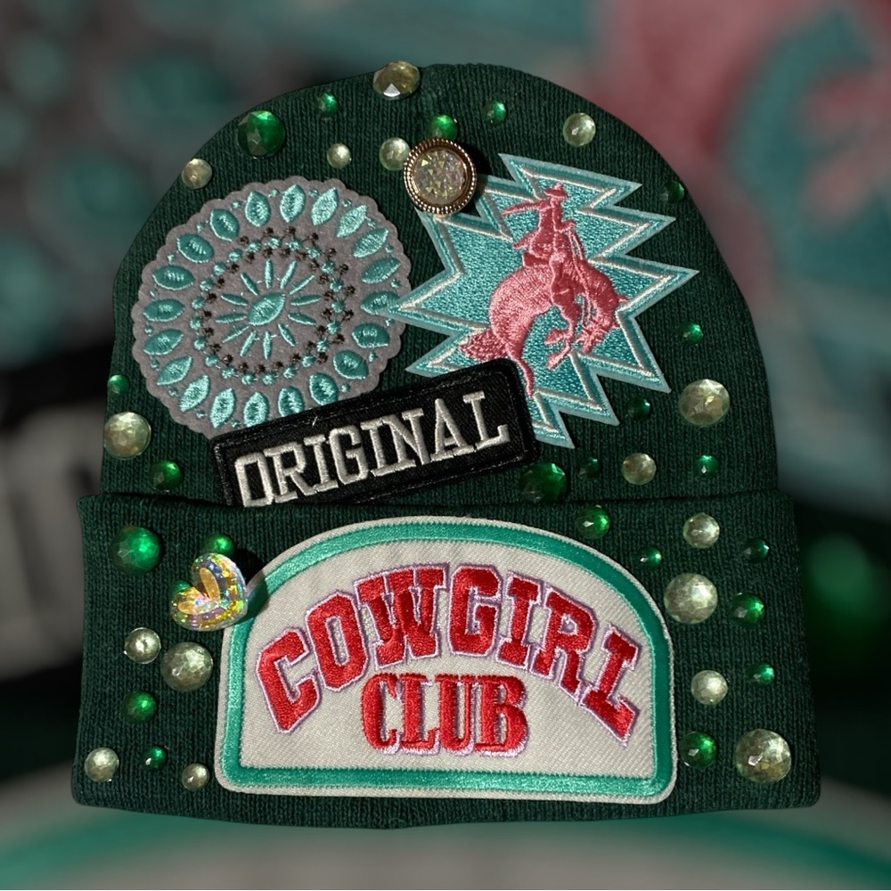 Cowgirl Club Green Beanie